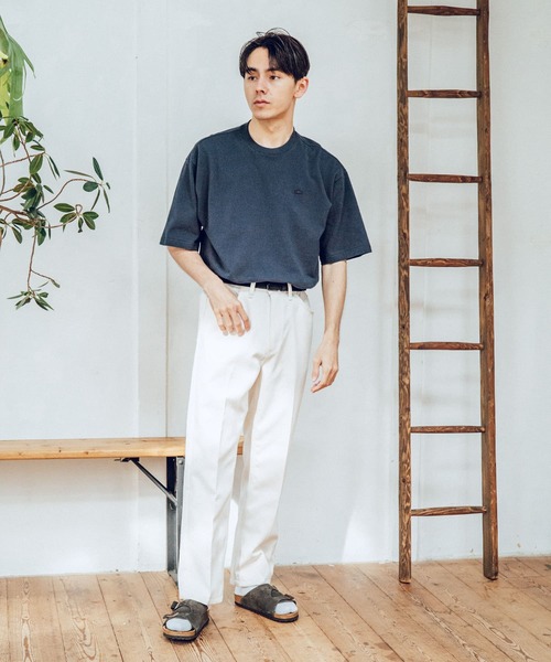 LACOSTE(ラコステ)の「『別注』LACOSTE moss stitch loose T-shirts(Tシャツ/カットソー・メンズ・パープル/ネイビー/グレー/カーキ・4/3/5)」の9枚目の写真