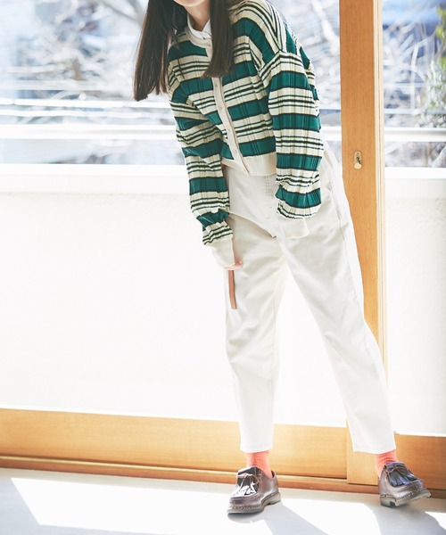 and R（アンドアール）の「マルチボーダーカーディガン（カーディガン/ボレロ・レディース・レッド/グリーン・FREE）」の10枚目の写真