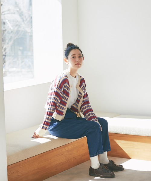 and R（アンドアール）の「マルチボーダーカーディガン（カーディガン/ボレロ・レディース・レッド/グリーン・FREE）」の16枚目の写真