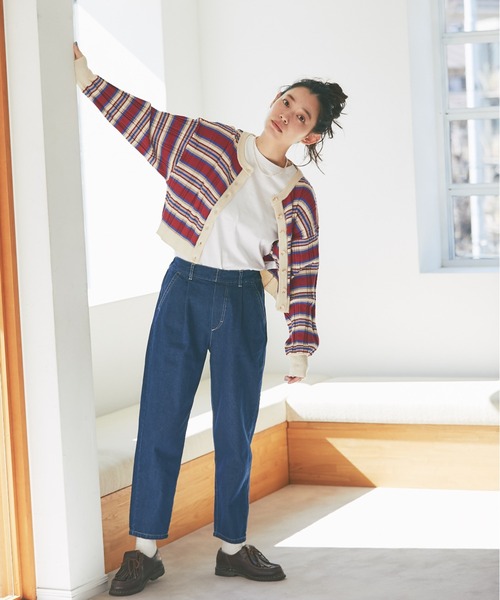 and R（アンドアール）の「マルチボーダーカーディガン（カーディガン/ボレロ・レディース・レッド/グリーン・FREE）」の17枚目の写真