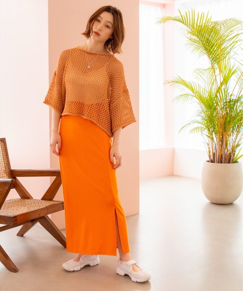 ANGIE（アンジー）の「フライススリットタイトスカート（スカート・レディース・ブラック/レッド/オレンジ/ブルー・FREE）」の16枚目の写真