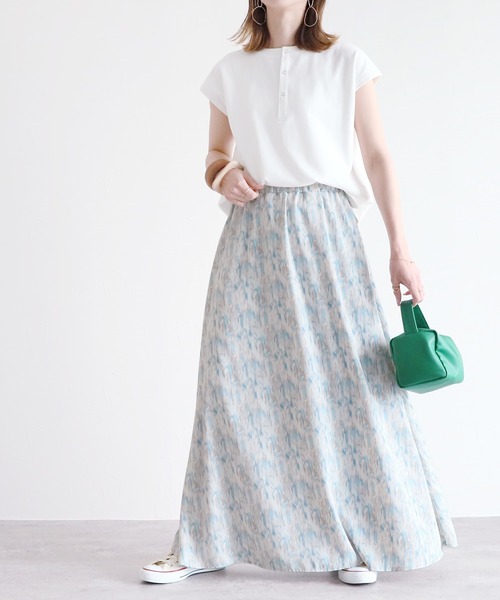 reca（レカ）の「ペイント柄ロングスカート（スカート・レディース・ライトピンク/ライトブルー・FREE）」の6枚目の写真