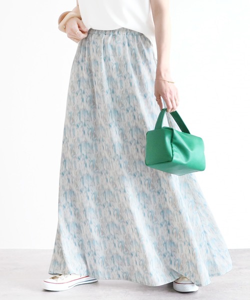 reca（レカ）の「ペイント柄ロングスカート（スカート・レディース・ライトピンク/ライトブルー・FREE）」の4枚目の写真