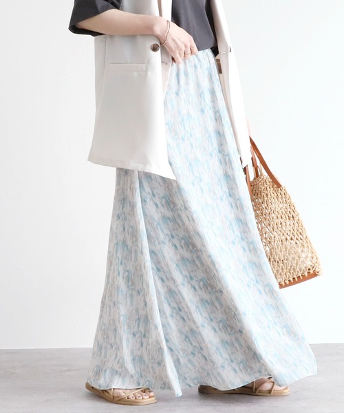 reca（レカ）の「ペイント柄ロングスカート（スカート・レディース・ライトピンク/ライトブルー・FREE）」の5枚目の写真