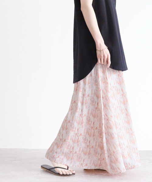 reca（レカ）の「ペイント柄ロングスカート（スカート・レディース・ライトピンク/ライトブルー・FREE）」の9枚目の写真