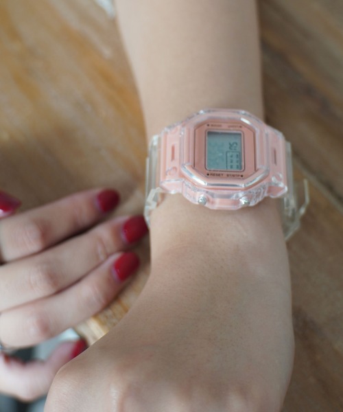 Port(ポート)の「フェイスカラー クリア デジタル ウォッチ #(デジタル腕時計・レディース・ゴールド/オレンジ/ホワイト/ブラック/パープル/ゴールド系その他・FREE)」の9枚目の写真