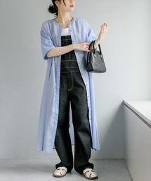 PUAL CE CIN | 異素材切替ワンピース(ワンピース)