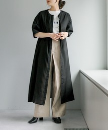 PUAL CE CIN | 異素材切替ワンピース(ワンピース)