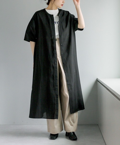 PUAL CE CIN（ピュアルセシン）の「異素材切替ワンピース（ワンピース・レディース・ホワイト/ブラック/サックスブルー・FREE）」の14枚目の写真