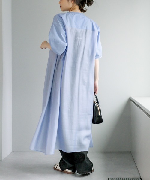 PUAL CE CIN（ピュアルセシン）の「異素材切替ワンピース（ワンピース・レディース・ホワイト/ブラック/サックスブルー・FREE）」の12枚目の写真
