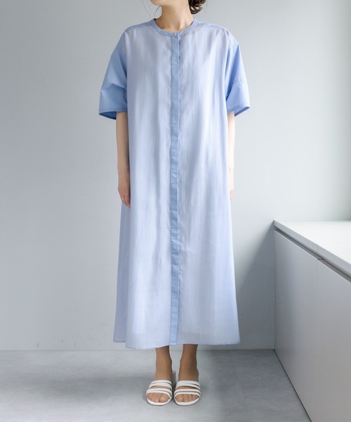 PUAL CE CIN（ピュアルセシン）の「異素材切替ワンピース（ワンピース・レディース・ホワイト/ブラック/サックスブルー・FREE）」の20枚目の写真