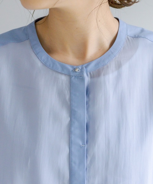 PUAL CE CIN（ピュアルセシン）の「異素材切替ワンピース（ワンピース・レディース・ホワイト/ブラック/サックスブルー・FREE）」の9枚目の写真