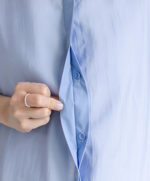 PUAL CE CIN（ピュアルセシン）の「異素材切替ワンピース（ワンピース・レディース・ホワイト/ブラック/サックスブルー・FREE）」の5枚目の写真