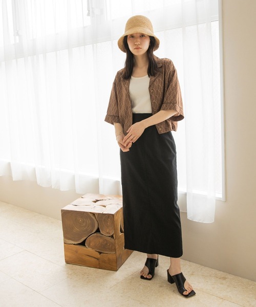 LOWRYS FARM（ローリーズファーム）の「キカパイピングシャツ　283366（シャツ/ブラウス・レディース・ブラック/ダークブラウン/ブラウン・FREE）」の10枚目の写真