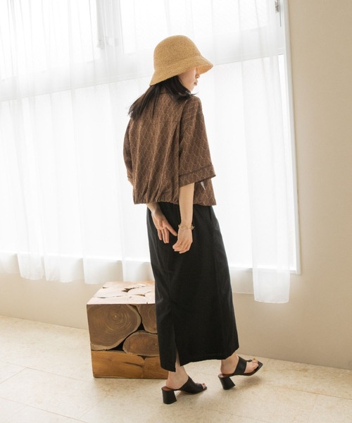 LOWRYS FARM（ローリーズファーム）の「キカパイピングシャツ　283366（シャツ/ブラウス・レディース・ブラック/ダークブラウン/ブラウン・FREE）」の11枚目の写真