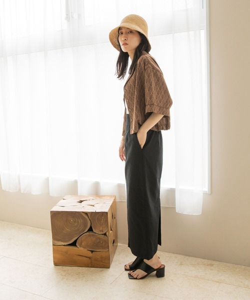 LOWRYS FARM（ローリーズファーム）の「キカパイピングシャツ　283366（シャツ/ブラウス・レディース・ブラック/ダークブラウン/ブラウン・FREE）」の12枚目の写真