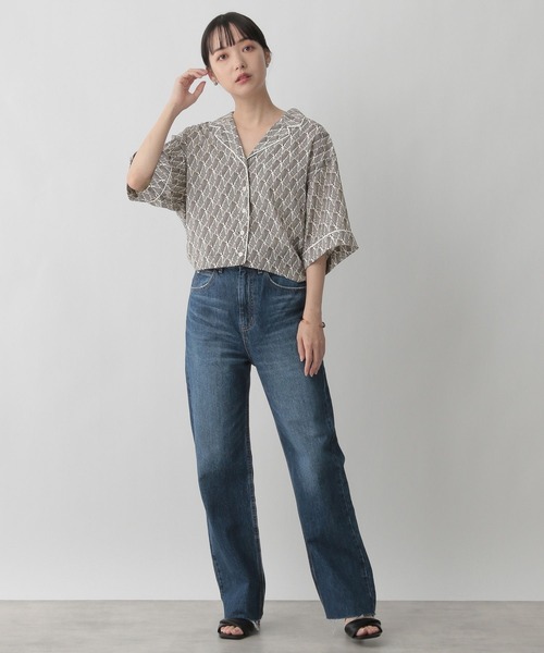 LOWRYS FARM（ローリーズファーム）の「キカパイピングシャツ　283366（シャツ/ブラウス・レディース・ブラック/ダークブラウン/ブラウン・FREE）」の14枚目の写真