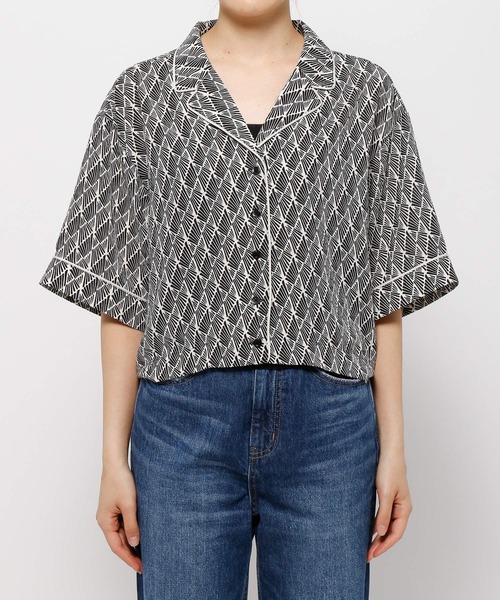 LOWRYS FARM（ローリーズファーム）の「キカパイピングシャツ　283366（シャツ/ブラウス・レディース・ブラック/ダークブラウン/ブラウン・FREE）」の18枚目の写真