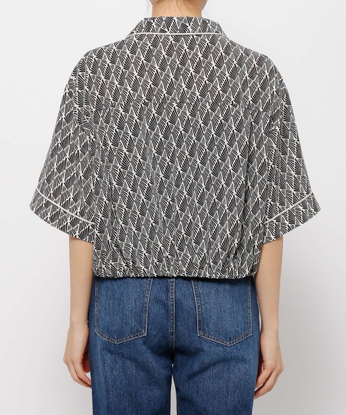 LOWRYS FARM（ローリーズファーム）の「キカパイピングシャツ　283366（シャツ/ブラウス・レディース・ブラック/ダークブラウン/ブラウン・FREE）」の20枚目の写真