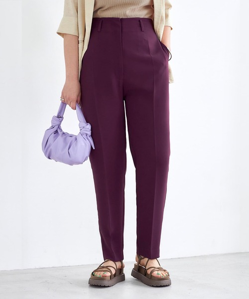 STYLE DELI(スタイルデリ)の「さらさらハイウエストパンツ(その他パンツ・レディース・ブラック/パープル・SMALL/MEDIUM)」の2枚目の写真