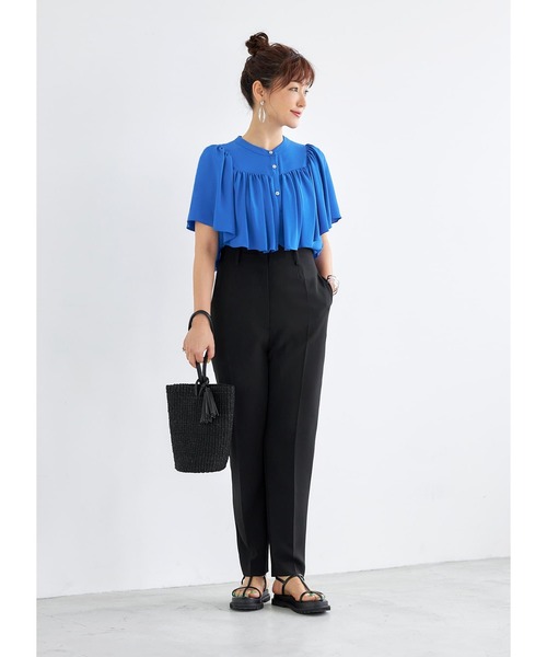 STYLE DELI(スタイルデリ)の「さらさらハイウエストパンツ(その他パンツ・レディース・ブラック/パープル・SMALL/MEDIUM)」の3枚目の写真