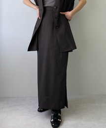 サイドスリットリネンスカート