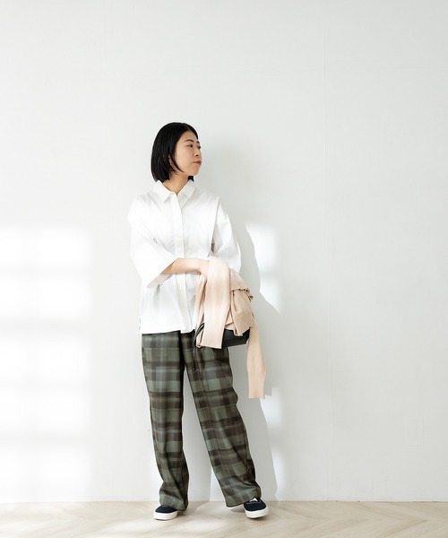 FORK&SPOON(フォークアンドスプーン)の「FORK&SPOON チェックプリントパンツ(その他パンツ・レディース・オリーブ/ネイビー・1)」の16枚目の写真