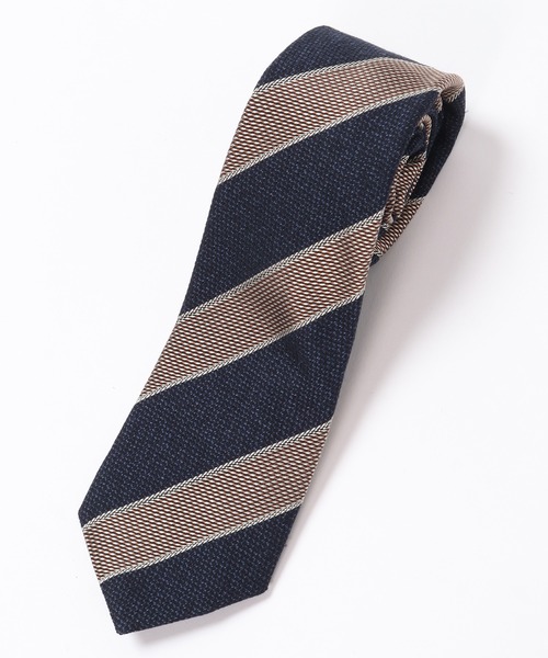 MEN'S BIGI（メンズビギ）の「レジメンタルストライプ柄ネクタイ Fabric made in ITALY（ネクタイ・メンズ・ネイビー/グレー・FREE）」の2枚目の写真