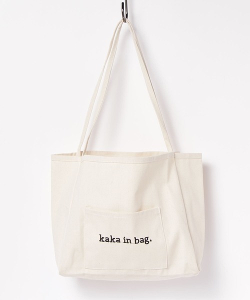 MANGROVE（マングローブ）の「LOGO刺繍スクエアオーバートートバッグ（トートバッグ・レディース・グリーン/ホワイト/オレンジ・FREE）」の5枚目の写真