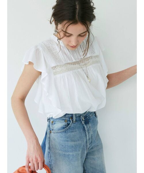 Ungrid(アングリッド)の「コットンノースリフリルブラウス(シャツ/ブラウス・レディース・オフホワイト/パープル/ブラック・FREE)」の15枚目の写真