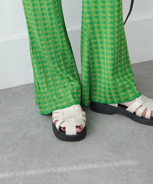 Chillfar（チルファー）の「カラフルギンガムサマーニットフレアパンツ（その他パンツ・レディース・カーキ/オレンジ/ブルー/グリーン・MEDIUM/LARGE）」の14枚目の写真