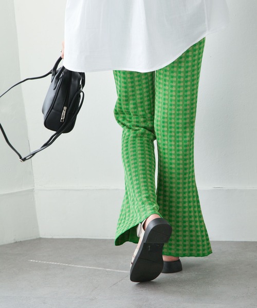 Chillfar（チルファー）の「カラフルギンガムサマーニットフレアパンツ（その他パンツ・レディース・カーキ/オレンジ/ブルー/グリーン・MEDIUM/LARGE）」の16枚目の写真