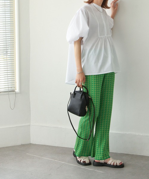 Chillfar（チルファー）の「カラフルギンガムサマーニットフレアパンツ（その他パンツ・レディース・カーキ/オレンジ/ブルー/グリーン・MEDIUM/LARGE）」の10枚目の写真