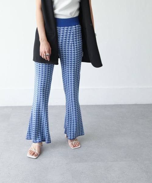 Chillfar（チルファー）の「カラフルギンガムサマーニットフレアパンツ（その他パンツ・レディース・カーキ/オレンジ/ブルー/グリーン・MEDIUM/LARGE）」の18枚目の写真