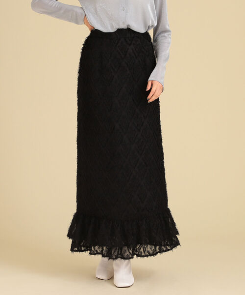 Ray BEAMS(レイビームス)の「Ray BEAMS / フリンジ マーメイド スカート(スカート・レディース・ブラック/オレンジ・1/0)」の3枚目の写真