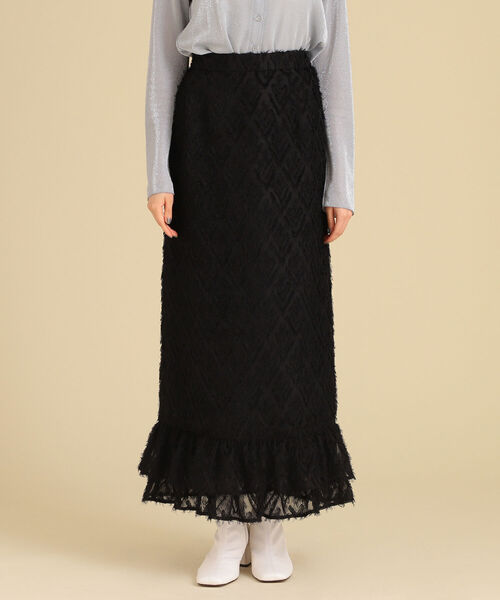 Ray BEAMS(レイビームス)の「Ray BEAMS / フリンジ マーメイド スカート(スカート・レディース・ブラック/オレンジ・1/0)」の14枚目の写真