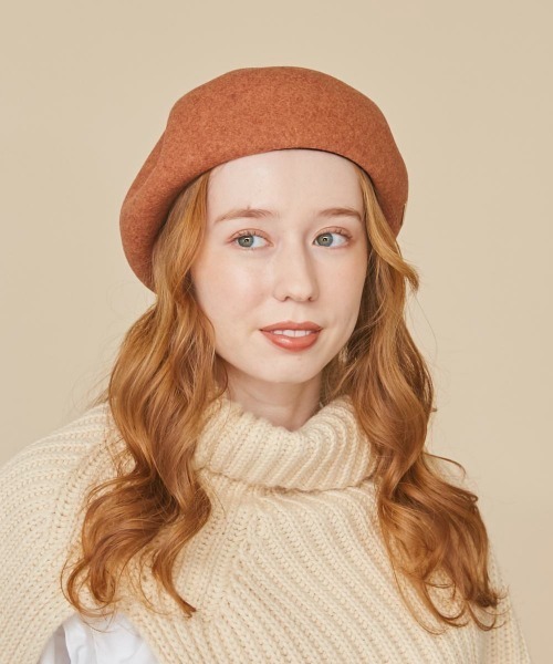 kaorinomori（カオリノモリ）の「kaorinomori オークベレー（ハンチング/ベレー帽・レディース・ブラック/ホワイト/ダークオレンジ/ライトグリーン/ブラウン・M/57.5cm）」の5枚目の写真