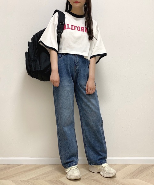 Cham.（チャム）の「ヴィンテージライクデニムワイドパンツ（デニムパンツ・レディース・ブルー・F）」の3枚目の写真