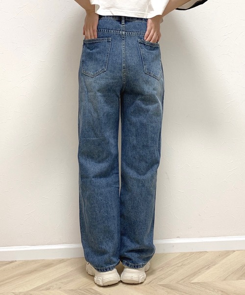 Cham.（チャム）の「ヴィンテージライクデニムワイドパンツ（デニムパンツ・レディース・ブルー・F）」の4枚目の写真