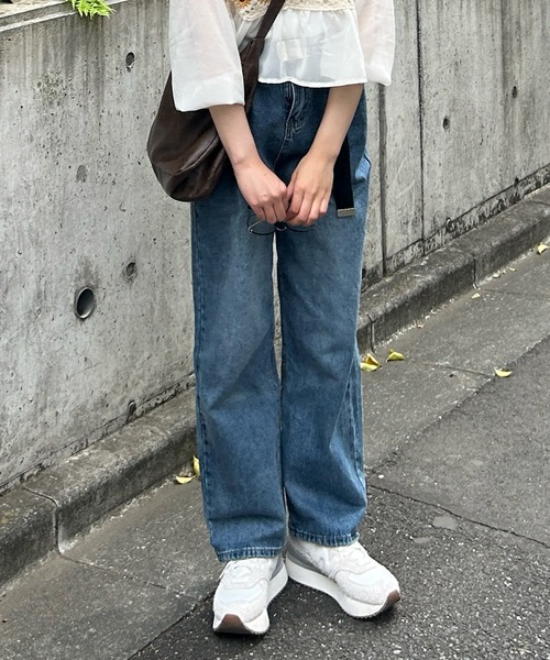 Cham.（チャム）の「ヴィンテージライクデニムワイドパンツ（デニムパンツ・レディース・ブルー・F）」の8枚目の写真