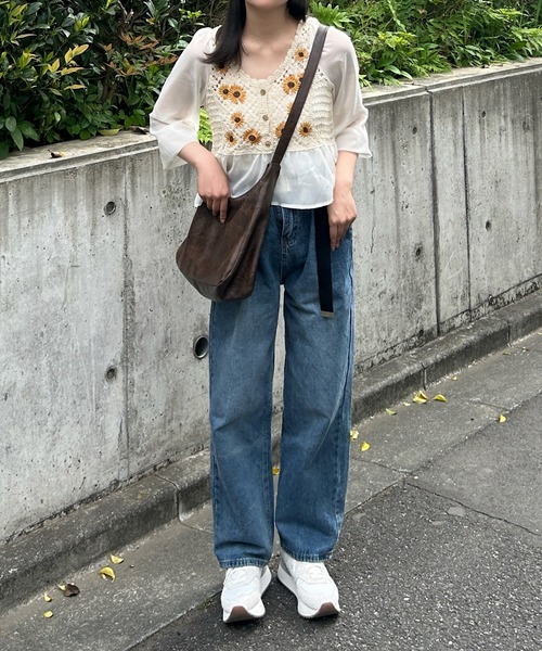 Cham.（チャム）の「ヴィンテージライクデニムワイドパンツ（デニムパンツ・レディース・ブルー・F）」の11枚目の写真