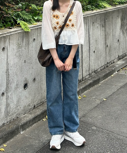 Cham.（チャム）の「ヴィンテージライクデニムワイドパンツ（デニムパンツ・レディース・ブルー・F）」の14枚目の写真