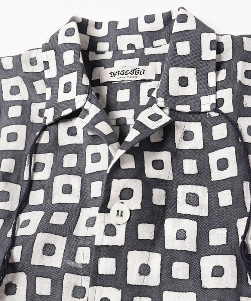 anlio(アンリオ)の「【NANuA】SQUARE PATTERN OPEN-COLLAR SHORT SLEEVE SHIRT(シャツ/ブラウス・メンズ・ネイビー・MEDIUM)」の5枚目の写真