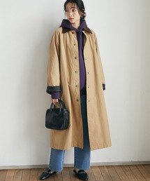 衿コールステンカラードット釦コート　＊◆