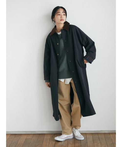 CRAFT STANDARD BOUTIQUE（クラフトスタンダードブティック）の「衿コールステンカラードット釦コート　＊◆（ステンカラーコート・レディース・ブラック/ベージュ・M/L）」の3枚目の写真