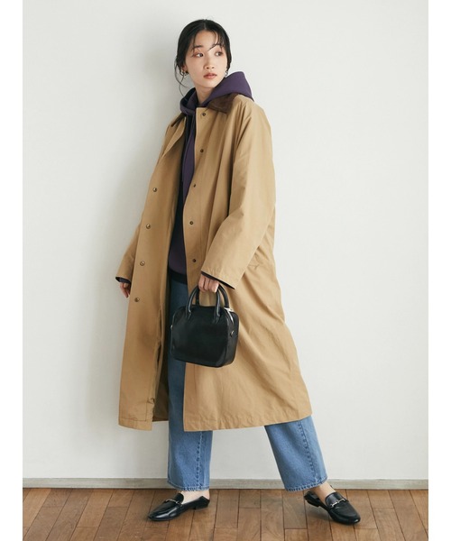 CRAFT STANDARD BOUTIQUE（クラフトスタンダードブティック）の「衿コールステンカラードット釦コート　＊◆（ステンカラーコート・レディース・ブラック/ベージュ・M/L）」の9枚目の写真