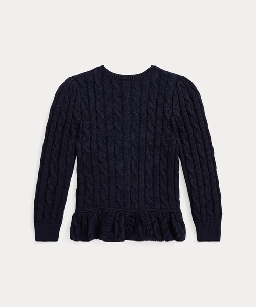 ケーブルニット コットン ペプラム カーディガン（カーディガン/ボレロ