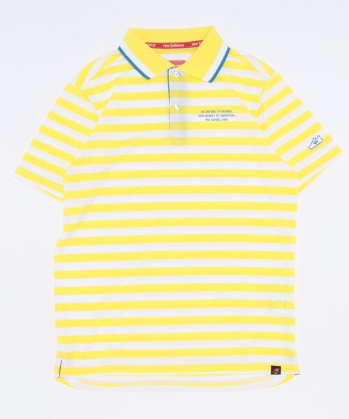 【new balance golf】先染めボーダー 半袖ポロシャツ (MENS)
