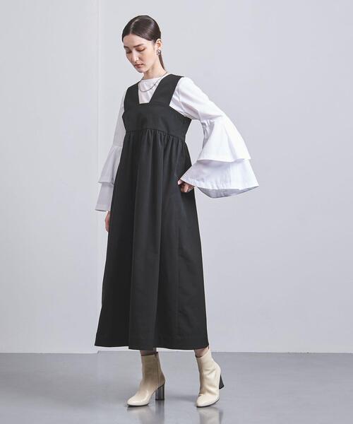UNITED ARROWS（ユナイテッドアローズ）の「P ツイル キャミソール ワンピース①（ジャンパースカート・レディース・ブラック/オリーブ・38/36）」の15枚目の写真