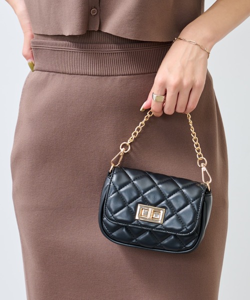 COLONY 2139(コロニートゥーワンスリーナイン)の「キルティング2WAYショルダーバッグ / ハンドバッグ(ショルダーバッグ・レディース・ブラック/ベージュ/オレンジ/グリーン・FREE)」の1枚目の写真